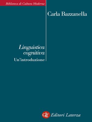 cover image of Linguistica cognitiva. Un'introduzione